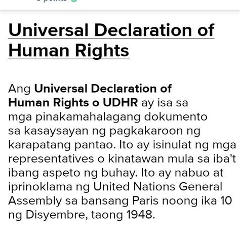 Ang universal declaration of human rights ay brainly